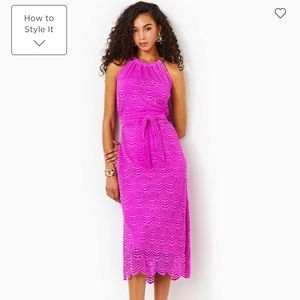 Like new Lilly Pulitzer Bingham lace midi dress